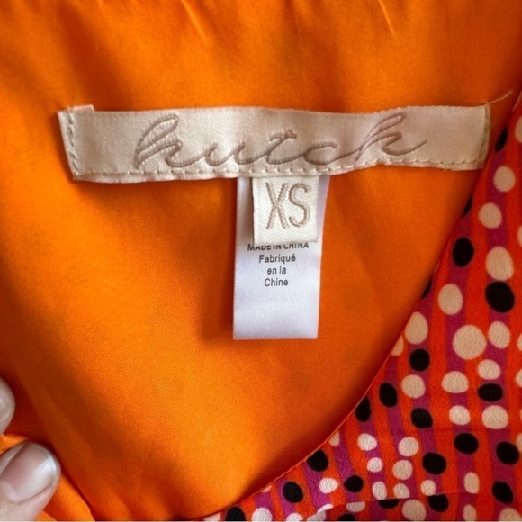 Hutch Womens Orange Polka Dots Maxi Wrap Dress Xsmall - Picture 7 of 7